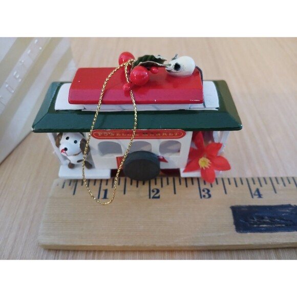 Dog on Choo Choo Train Christmas Ornament Wooden Holiday Tree Decoration - Picture 9 of 10